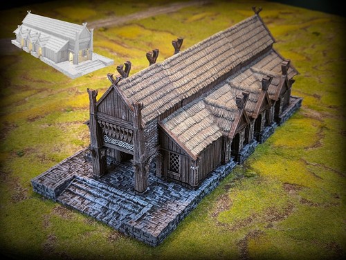 Tabletop Terrain Regno Di Sassonia Terreno Villaggio Medievale 28mm Tabletop - Bild 33 von 61