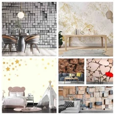 3D Wood Heart Brick Self-adhesive Wallpaper Removable Wallpaper Wall Mural