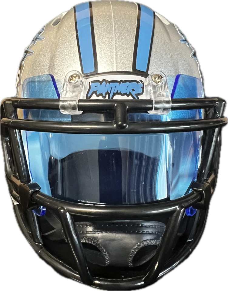 Mini Casco Personalizado Carolina Panthers - Plateado Diseño Alternativo Foto 2 de 4