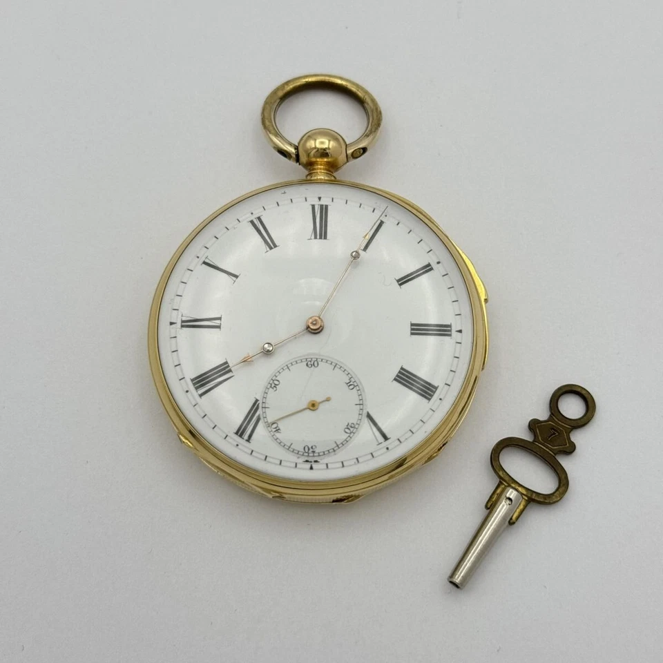 TASCHENUHR 18K 750 GOLD HANDAUFZUG 74G Viertel Stunde Repetition Moustache Anker - Bild 1 von 4