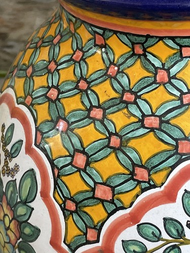 Rare VTG Talavera Mexican Jardiniere Planter Flowers and Birds - Picture 6 of 6