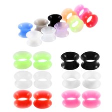 Silicone Ear Plug Flexible Flesh Tunnel Soft Very Thin And Flexible 3-25mm