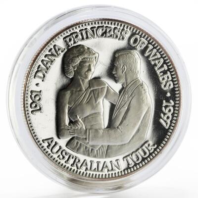 銀貨　princess diana 1997 美品 Liberia 20 dollars Lady Diana Princess of Wales Australian Tour
