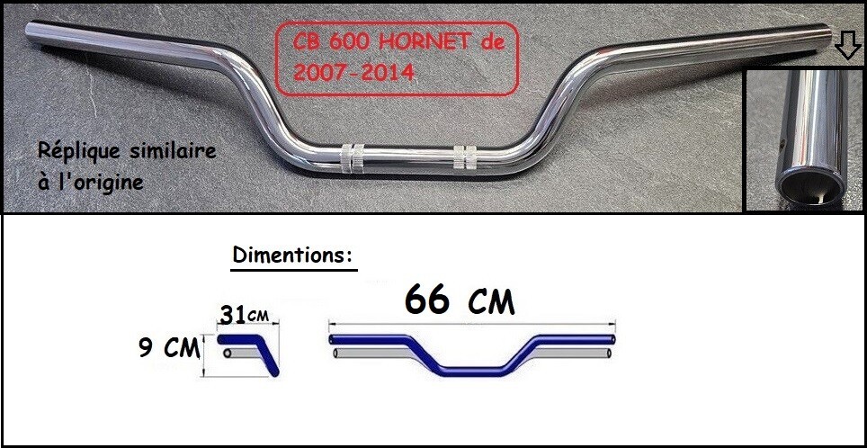 Guidon pour Hornet 600 réplique origine idéal pour balades et trajets quotidiens