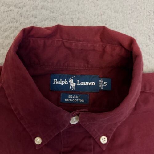 Ralph Lauren Shirt Mens Size Small Red Blake Long Sleeve Button Up *STAINS - Picture 2 of 8