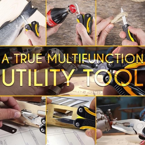 Mini Multitool Knife 12in1 Small Pocket Camping Multi Tool With Knife And Pliers - Picture 6 of 8