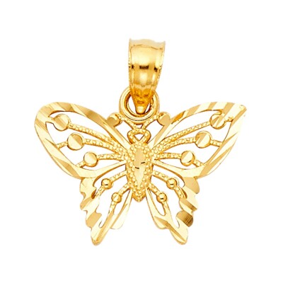 14k Gelbgold Schmetterling Anhänger