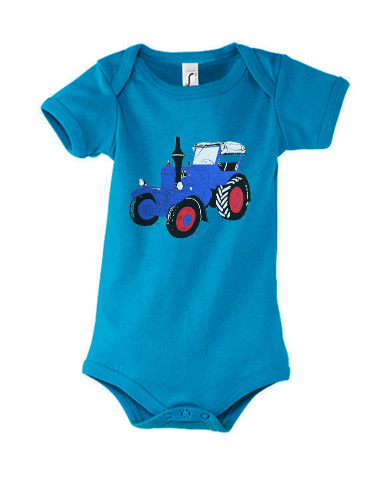 SOL`S Babies Strampler bedruckt mit "LANZ"-Traktor-Motiv; erhältlich in 5 Farben