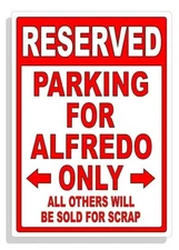 Personalized Parking Sign Wall Decal Metal Sign No Parking Customized Alfredo