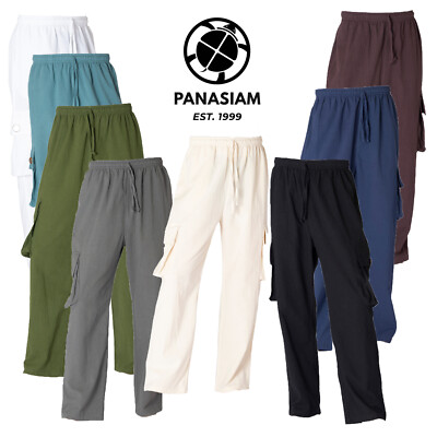 PANASIAM Cargohose 100% Baumwolle | 4 Taschen | bequemer Schnitt | unisex | Fair
