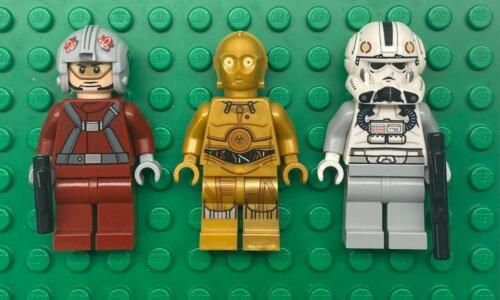 3 Lego T-16 Skyhopper Pilot + C-3PO + V-Flügel Pilot Minifiguren: Star Wars Figuren - Bild 1 von 1