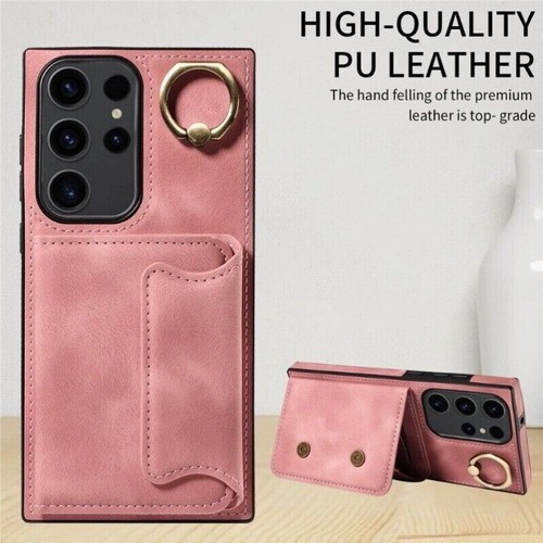 Custodia sottile Fr Samsung Galaxy S24 Ultra S23 Plus S22 S21 FE portafoglio anello scheda - Foto 77 di 89