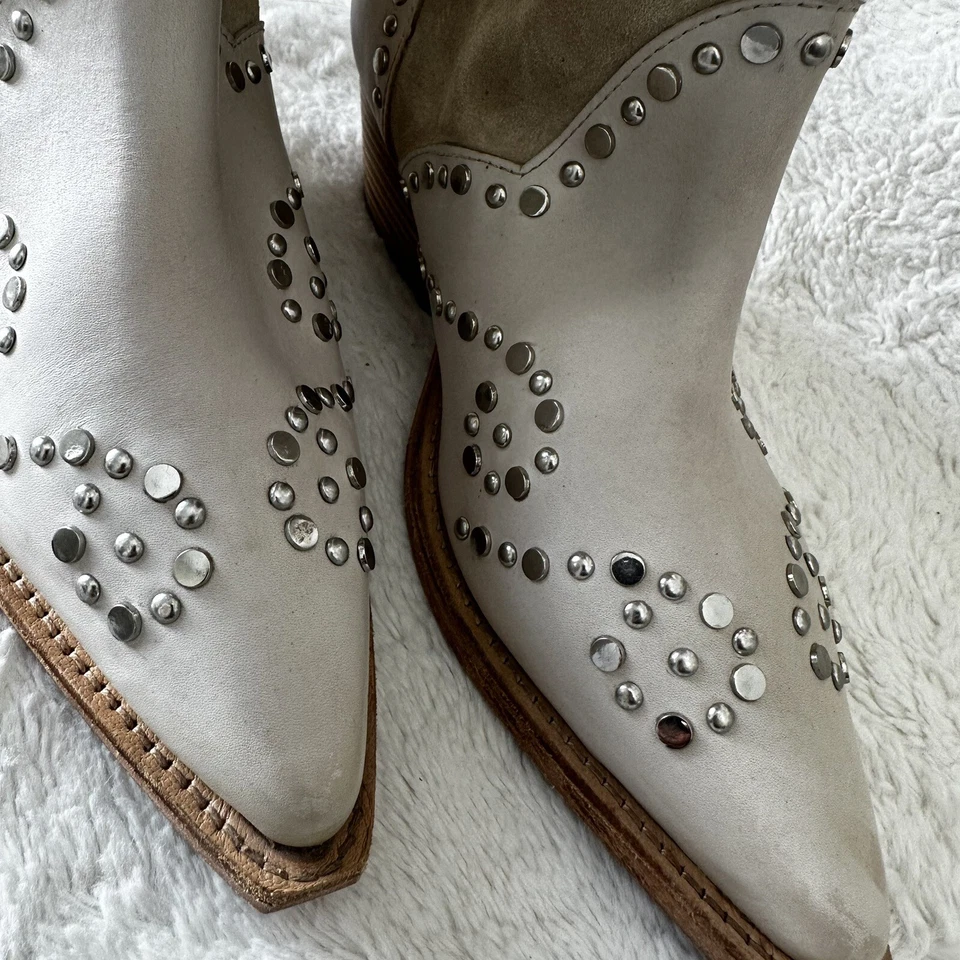 Botas de Vaquero Free People Joelton Jaxon Tachonadas Western Crema NUEVAS sin Caja Talla 39 Foto 2 de 4