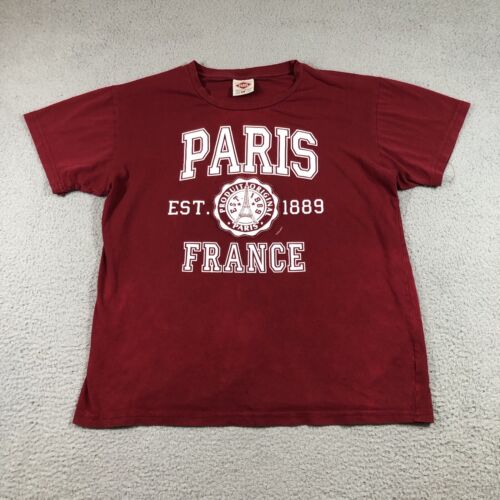 Paris France T Shirt Men’s Medium Red Made In France