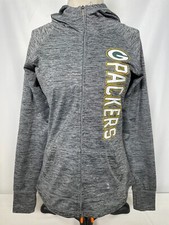 Green Bay Packers NFL Heather Gray Team Zip Up Hoodie Jacket Women's SMALL
