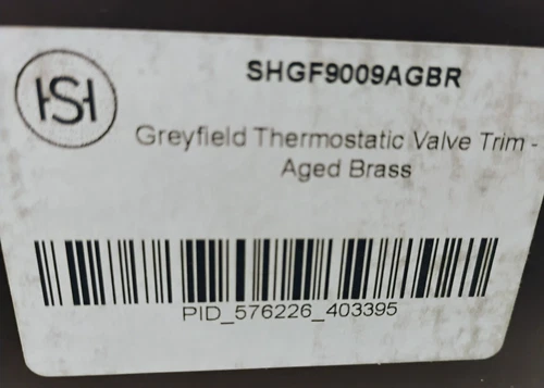 Signature Hardware Greyfield Thermostatic Valve Trim Only Kit Aged Brass - Picture 5 of 6