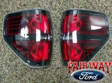 09 thru 14 F-150 OEM Ford SVT Raptor Black Tail Lights Lamps (Pair) AL3Z13404AE