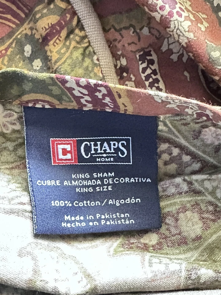 (2) CHAPS Ralph Lauren Chandler Paisley King Pillow Shams 40x24 100% Cotton EUC - Image 4 of 4