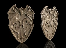 3D STL Model SHIELD & DRAGONS for CNC Router 3D Printer Engraver Carving Aspire