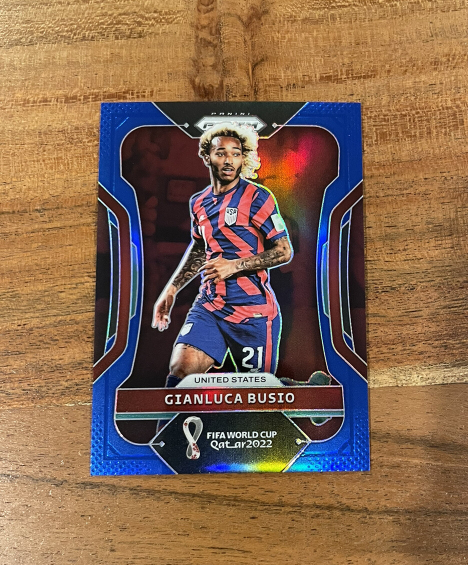 Gianluca Busio 2022 Panini Prizm World Cup Blue Prizm /299 SP Rookie NRMT+ USA
