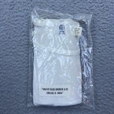 VTG Sears Roebuck & Co Thermal Ribbed Top ONE* Made in USA White Shirt Womens L