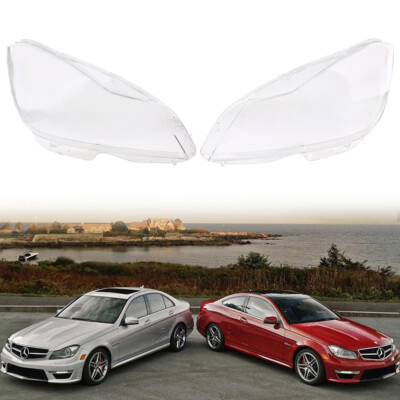 For Benz C Class W204 C180 C200 C260 Headlight Lens 2011-13