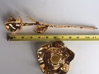 Warranted 22 K Gold Candle Stick Holder & Golden Long Stem Forever Rose — photo 9