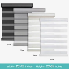 Horizontal Window Shade Blind Zebra Dual Roller Blinds Curtains,Easy to Install
