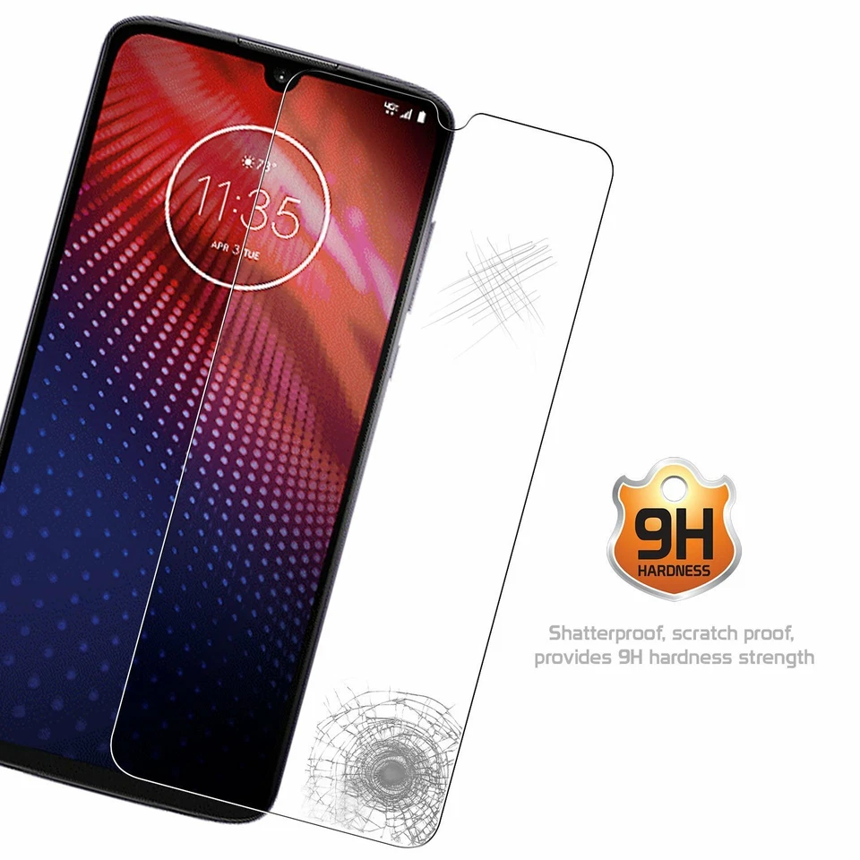 摩托罗拉 Moto Z4 钢化玻璃屏幕保护膜 超高清 透明 9H 硬度 — 第 4/4 张图片