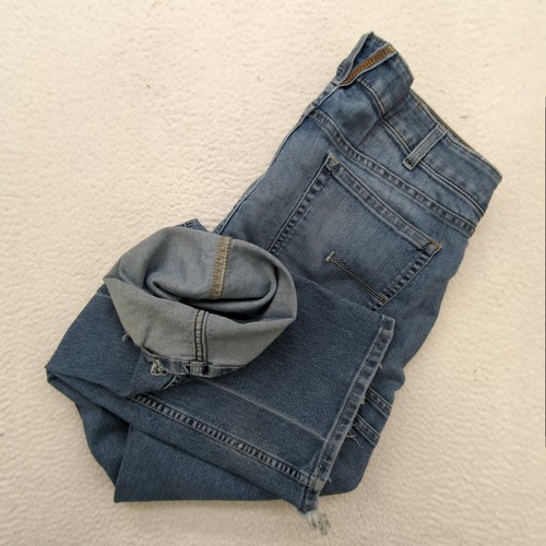 Ariat Jeans Uomo 38x34 Rebar Mid Rise Bootcut Blu Denim Abbigliamento da Lavoro Anticato - Foto 14 di 16