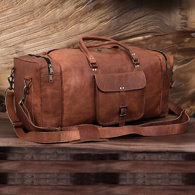 Leder Reisetasche über Nacht Wochenende Reisetasche Herren Neu Original Fitne...