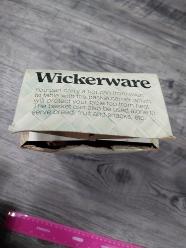Jeannette Glasbake Ovenware 1 1/4 QT Wickerware Deep Loaf Pan Dish Vintage - Picture 7 of 13