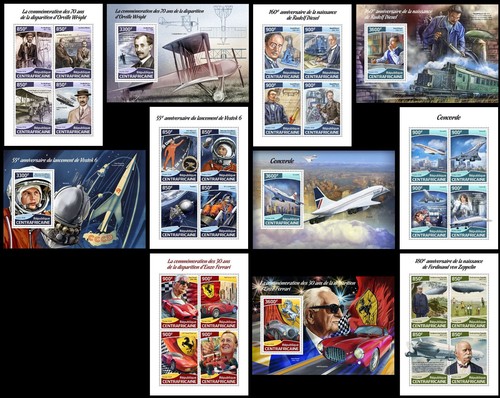MEZZI DI TRASPORTO - Collezione Centrafrica 22 p/s Michel CV €342 MNH #CNA260 - Foto 2 di 3