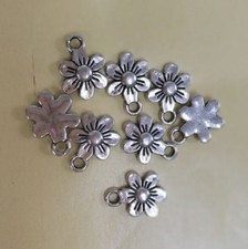 30PCS Tibetan silver color flower design charms h3475