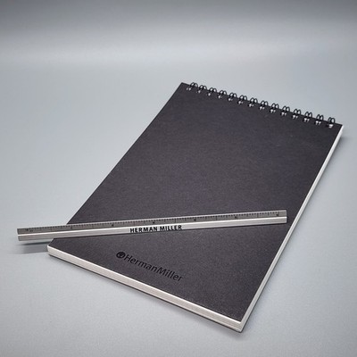 Herman Miller Architect Ruler & 7''x5'' Graph Notepad, Code 3010 ALUMICOLOR Tri 3