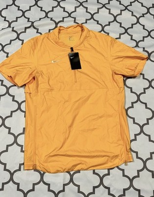 Nike Orange 1/4 Zip Wind Short Sleeve Hot Jacket Men's AO5859-717 Football Small