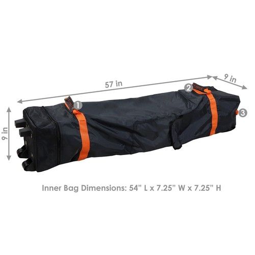 Premium Pop-Up Canopy Rolling Carry Bag - Black by Sunnydaze - Picture 4 of 7