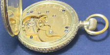 Waltham Gold Filled Full Hunter Pocket Watch White Dial Arabic Manual