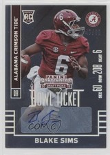 2015 Contenders Draft Picks Bowl Ticket 47/99 Blake Sims (SEC 60) #107 Auto ic3