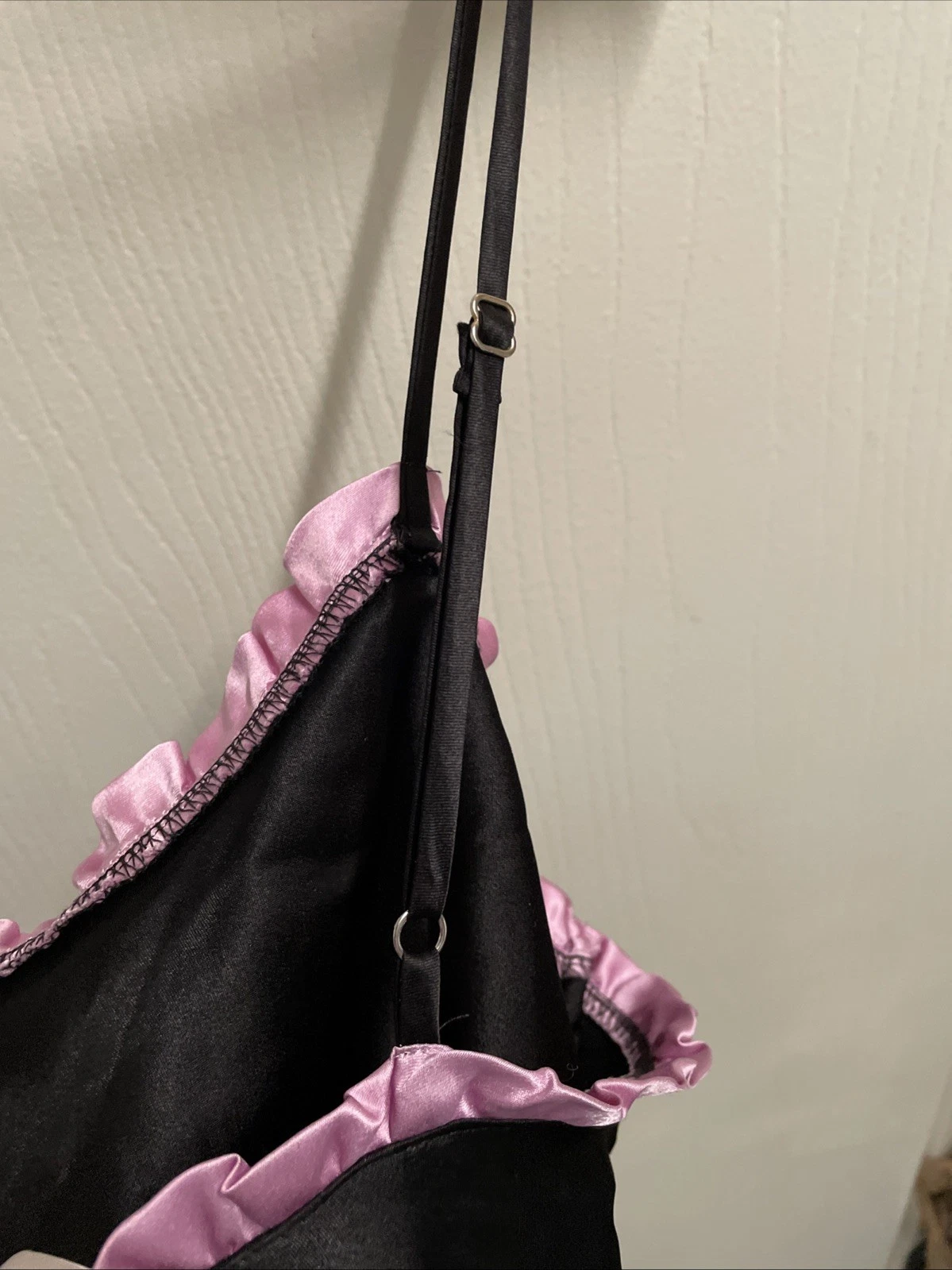 UNDERCOVER Victorias Secret Angel Y2K Vestito Slip Donna S Nero Bling Intimi