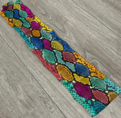 Multicolor Genuine Python piece Leather real hide snake skin Rattle Remnant 333