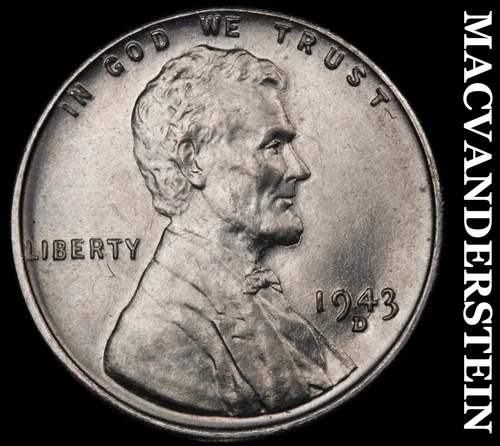 1943-D Lincoln Wheat Cent-Choice Gem BU Lustrous No Reserve #i6543