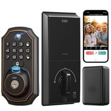 YHV Keyless Entry Door Lock with Camera Fingerprint Smart Door Lock with App R--