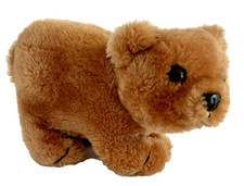 Vintage Dakin Plush Bear 1975 Nature Babies Series Brown Cub 5" tall 9" long