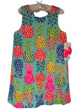Tommy Bahama Kids Lined Dress Pineapple Tropical Pink Blue Green Kids Size 7