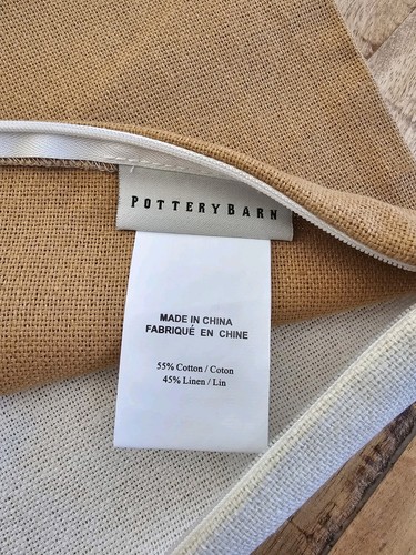 Pottery Barn Painted Pumpkin Pillow Cover Mint 20x20 Linen Blend - Picture 5 of 6