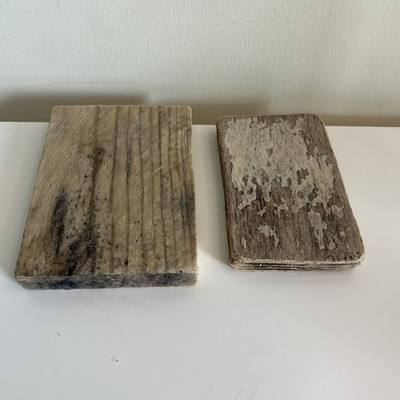 2 flache Treibholz Blockstücke - natürliches Strandholz - Basteln #71