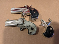 Vintage Nichols Derringer Chrome Black Handle USA FOR PARTS VTG CAP