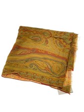 ETRO Paisley Pattern Wool Scarf Yellow All-over Pattern Ladies 60cm Width 150cm