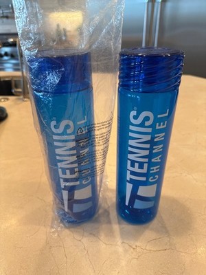 2- H2GO Tornado Tennis Channel Plastic Wide Mouth Water Bottles Brand New